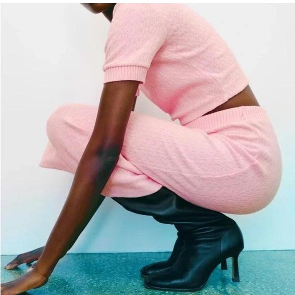 ZARA KNIT CROPPED SWEATER & SKIRT